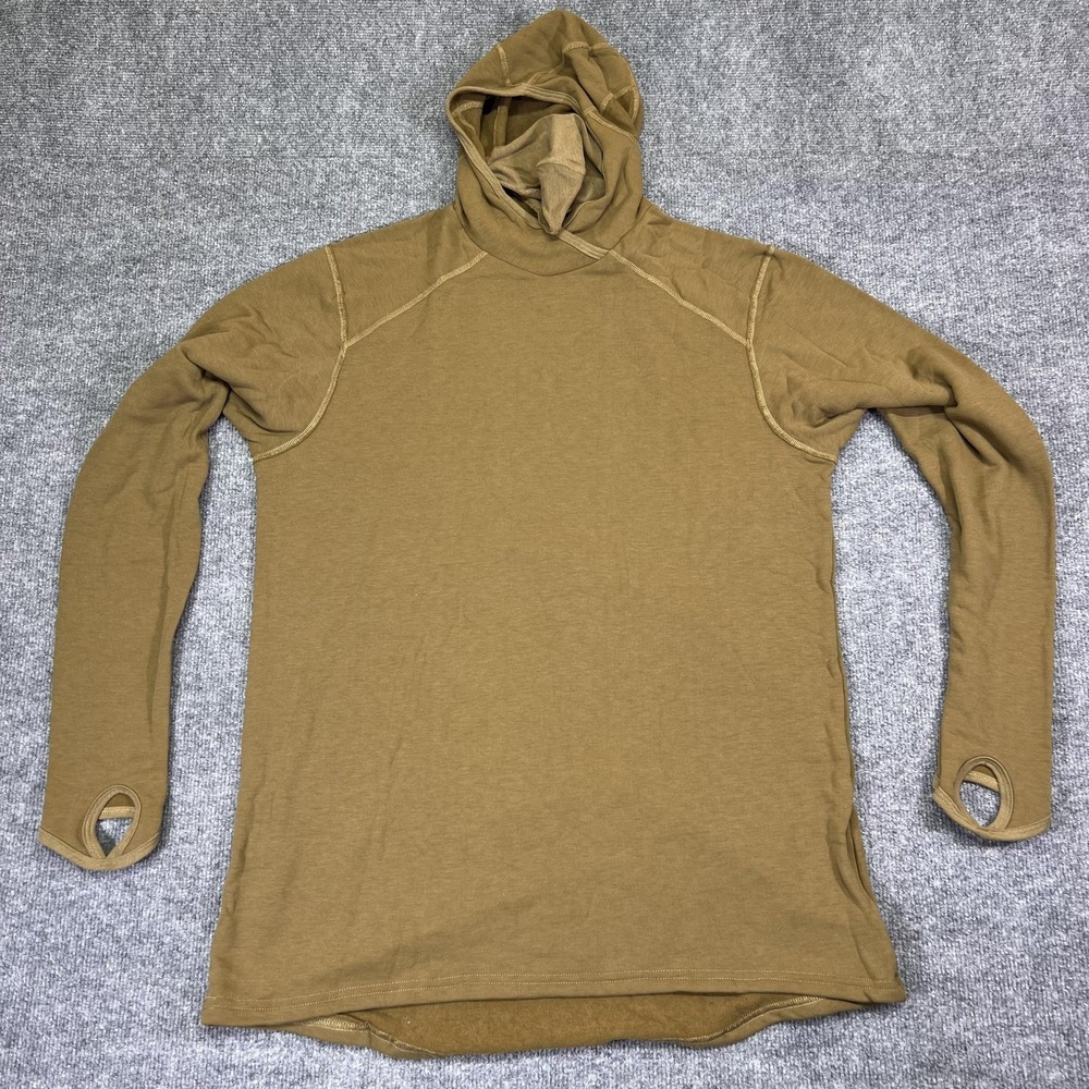 DRIFIRE Shirt Mens XL Brown Hooded Flame Resistant Thermal Base Layer Military